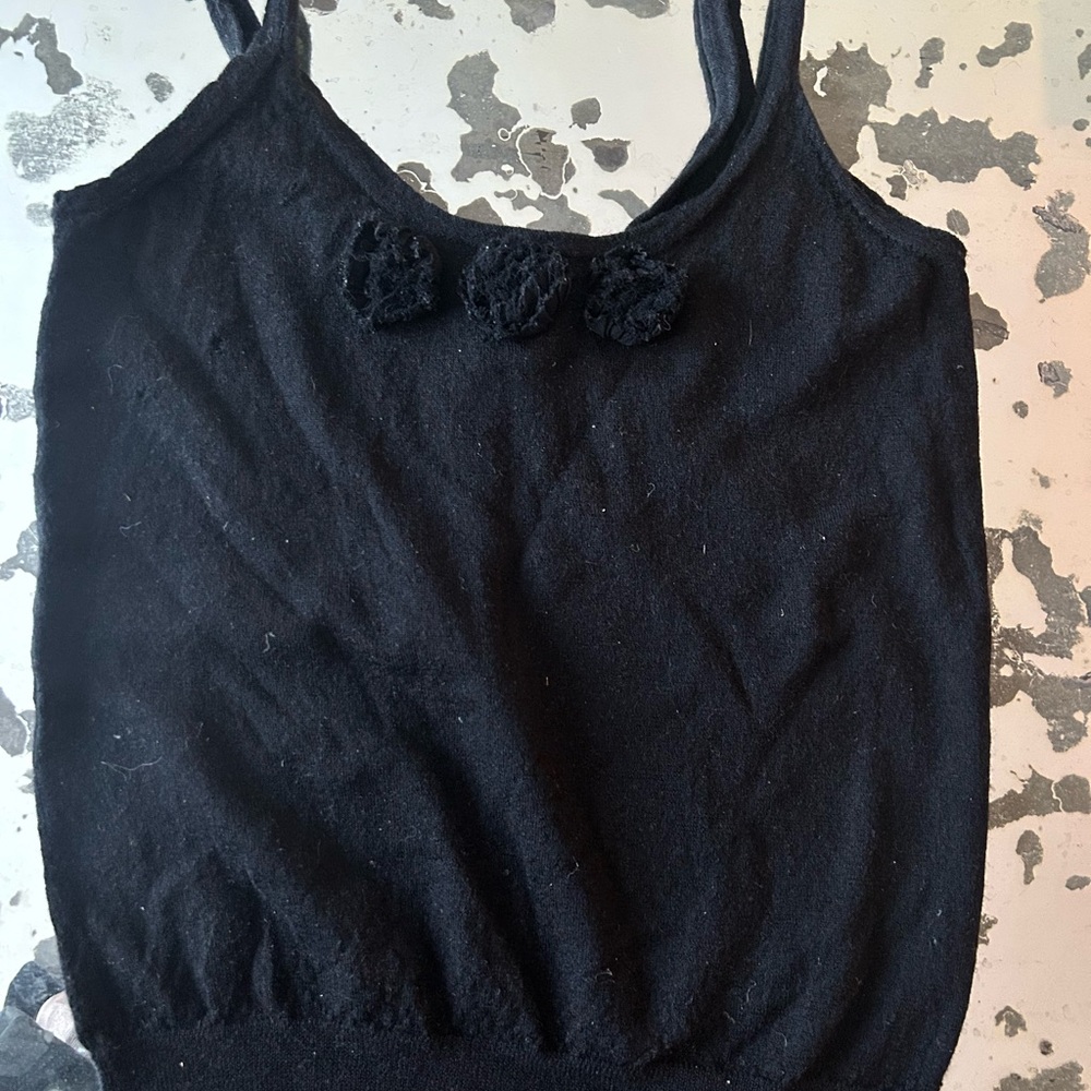 J. Crew Trois Rosettes Merino Wool Camisole Tank (Moth Holes)
